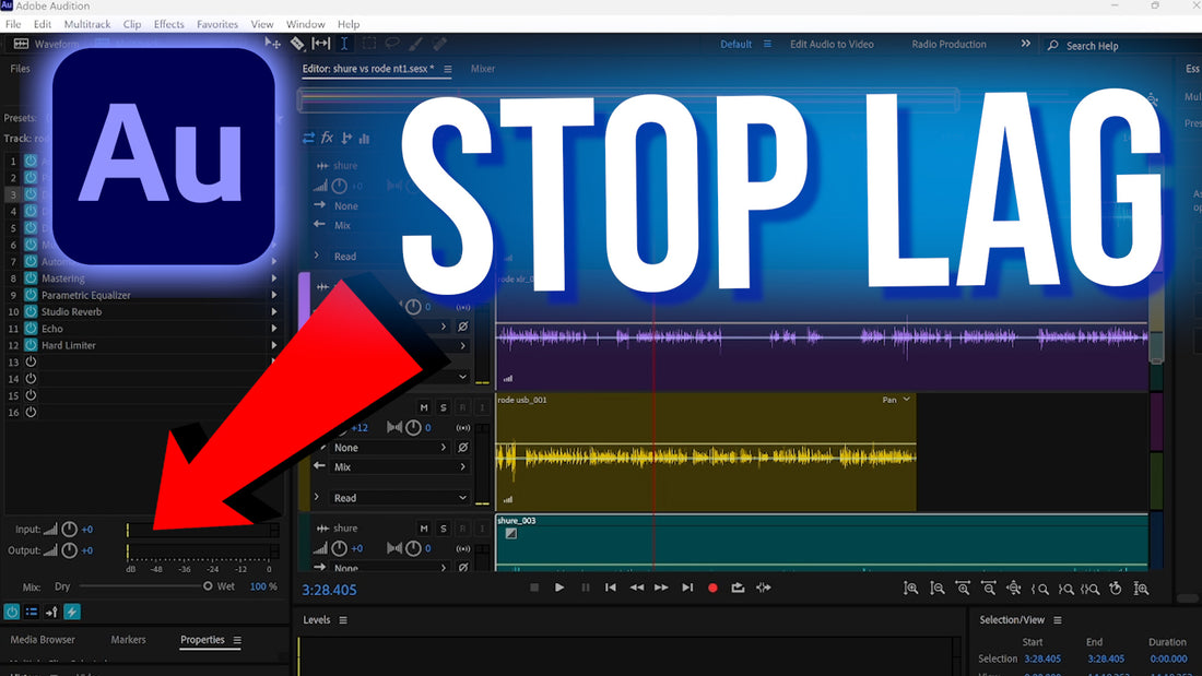 How to stop lag in Adobe Audition